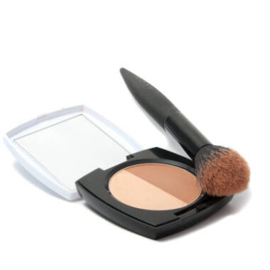 Brush for make up and face powder isolated on the white
