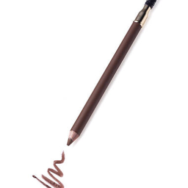 Cosmetic pencil and stroke isolated on white